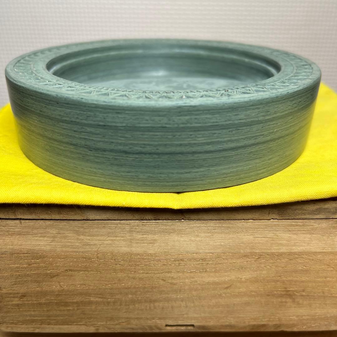 ⭕️楽渓硯　製硯者不特定　雨端古鏡紋硯　雨宮静軒の同一作品が別掲示　超絶技巧　蓋付