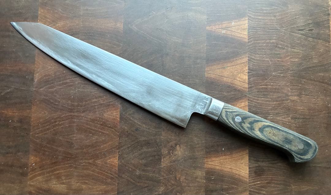 無垢　切付　牛刀　240mm 8寸包丁　全鋼　ステンレス　研ぎ済み　洋包丁