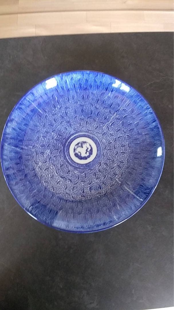 印判大皿 古伊万里 微塵唐草 印判手 大皿 アンティーク ビンテージ 瀬戸 染付