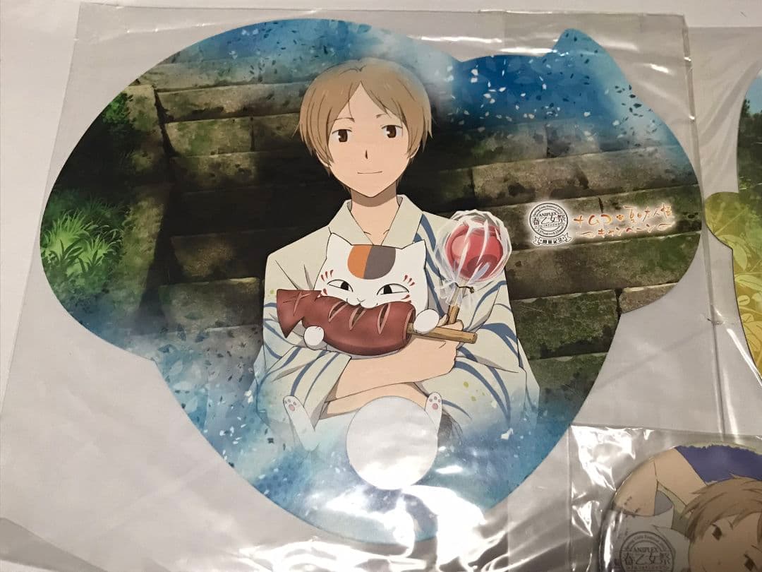 夏目友人帳 春乙女祭 夏目貴志 ニャンコ先生 缶バッジ 団扇 うちわ