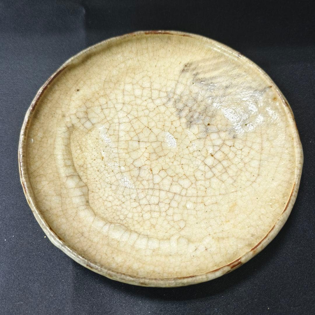 志野焼 絵志野 小皿 貫入あり 幕末アンティーク コレクター放出美品 旧家蔵出