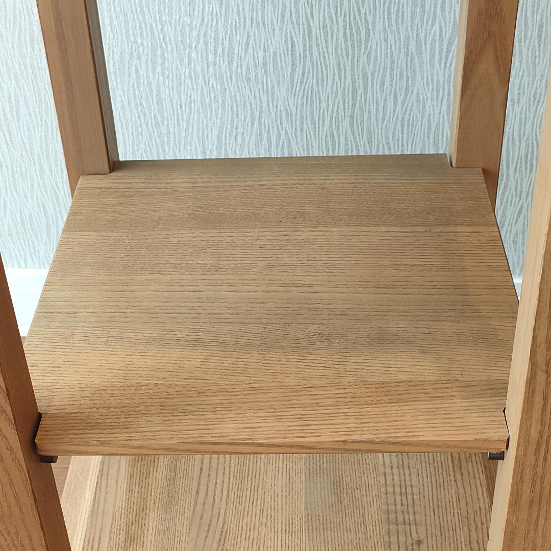 ＜希少＞　カリモク　照明　フロアライト　天然木　棚付き