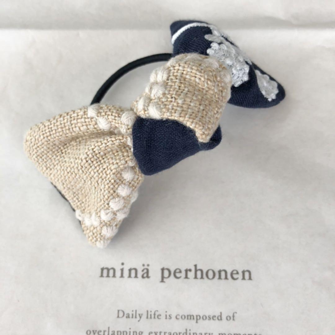 NO.132 ハンドメイド　ミナペルホネン　ボヌール　タンバリン　ヘアゴム