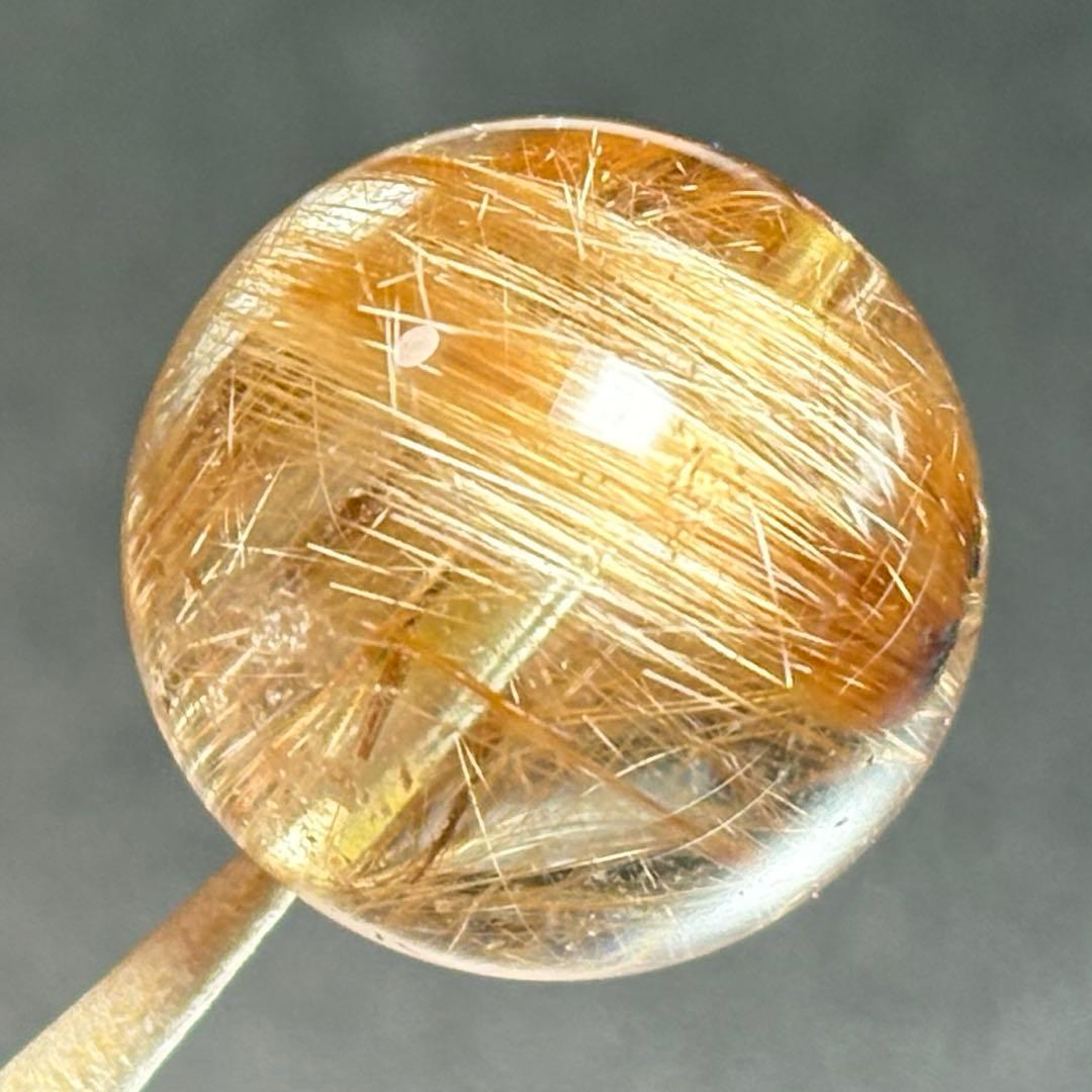 極上　大粒キャッツアイ　ブラウンルチルクォーツK833