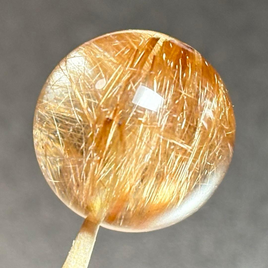 極上　大粒キャッツアイ　ブラウンルチルクォーツK833