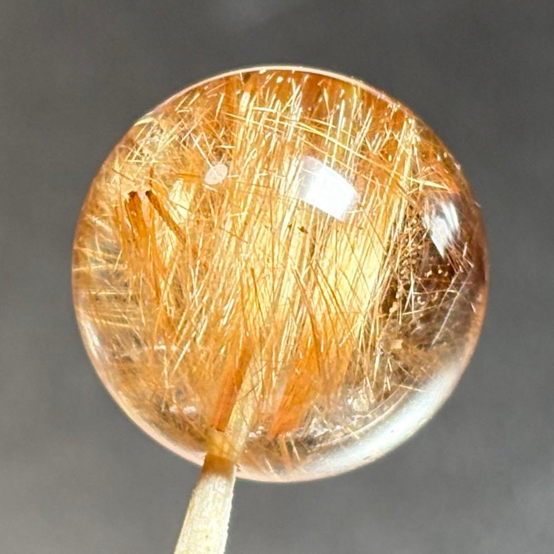 極上　大粒キャッツアイ　ブラウンルチルクォーツK833