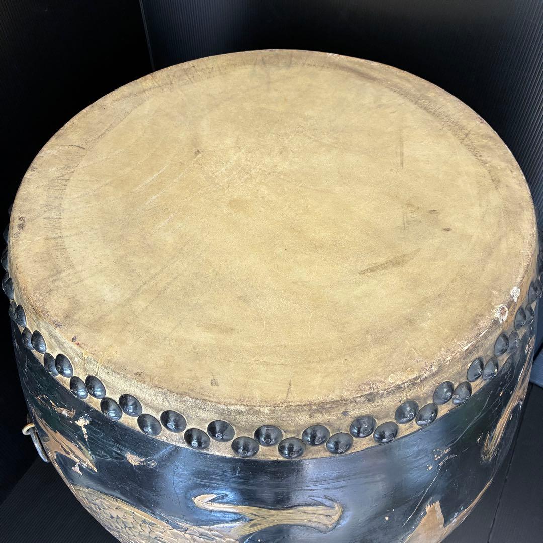 【希少 2尺】龍装飾 和太鼓 宮太鼓 長胴 重低音 演奏可 存在感抜群