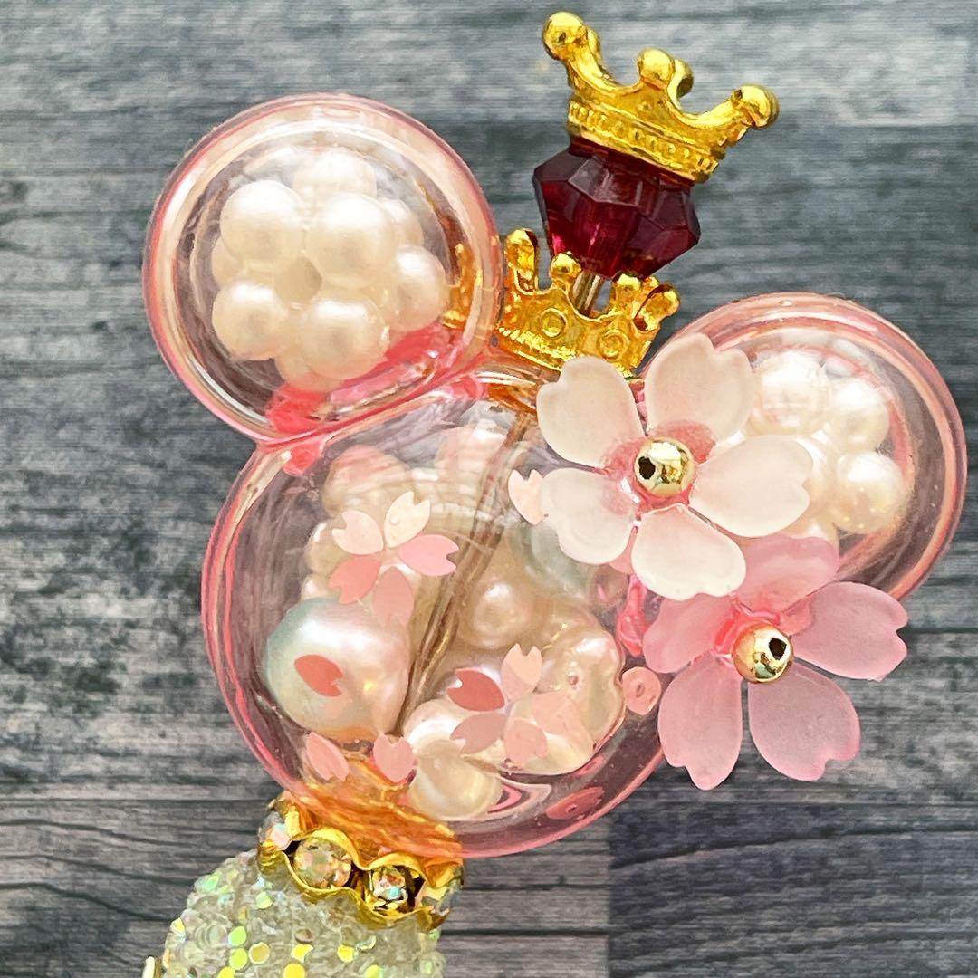 桜の花びら舞うネズミちゃんカプセル パールいっぱいのピンク系4色ボールペン♥️