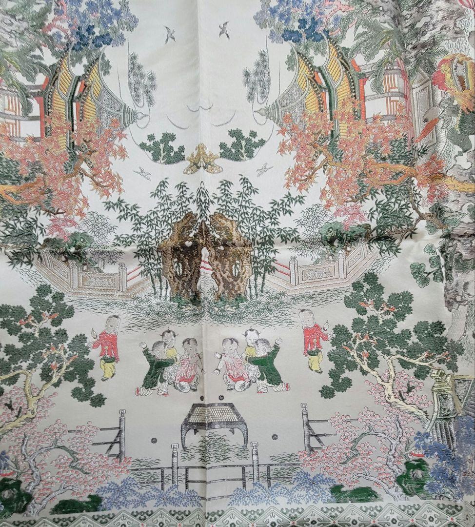 中国産 シルク製　テーブルクロス　長方形 98×140cm ブランド　錦花 新品