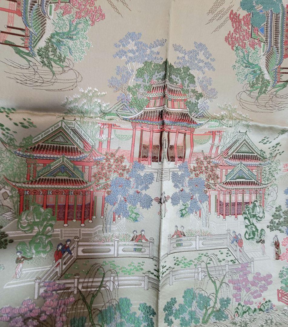 中国産 シルク製　テーブルクロス　長方形 98×140cm ブランド　錦花 新品