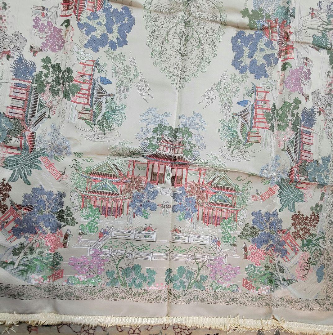 中国産 シルク製　テーブルクロス　長方形 98×140cm ブランド　錦花 新品