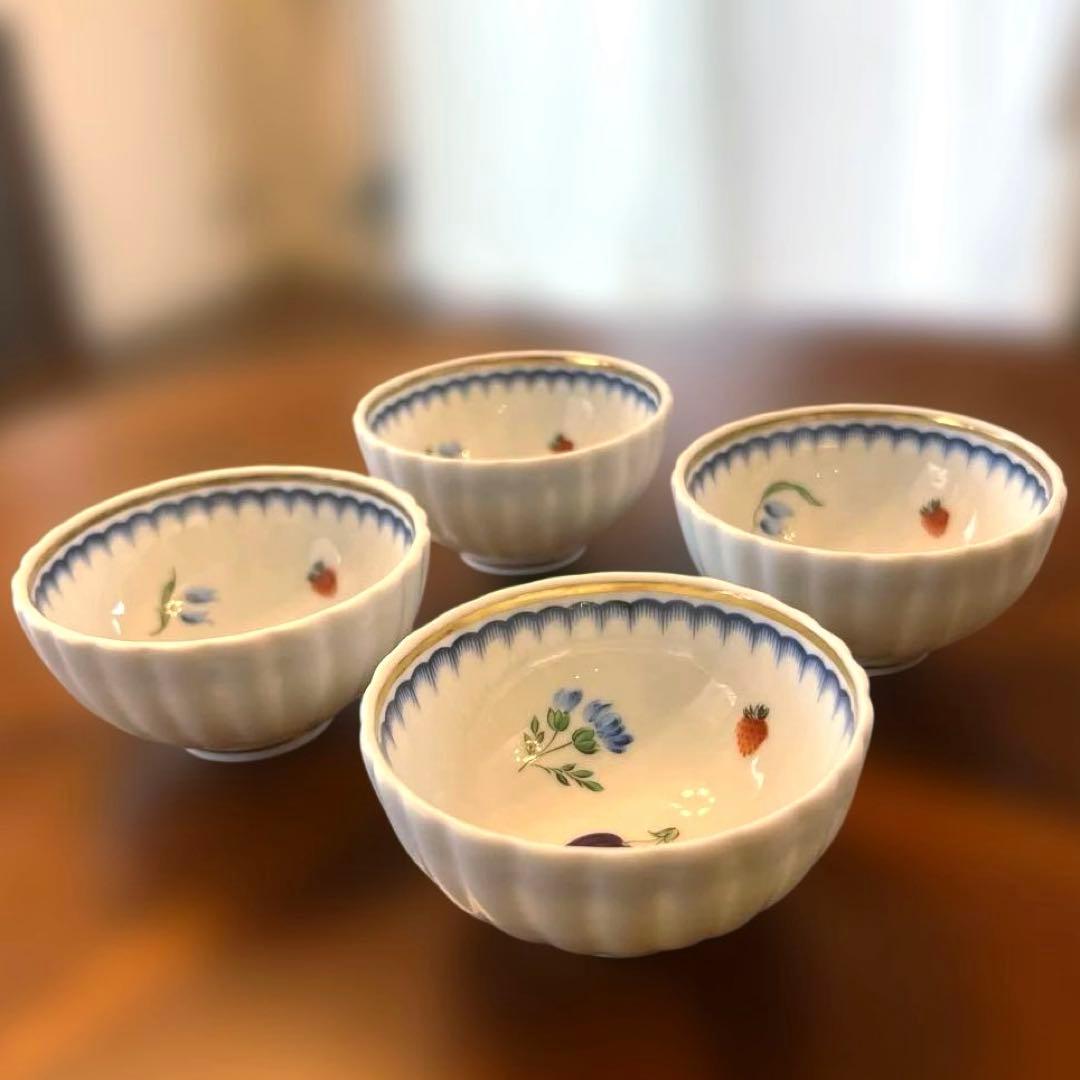 ▪️レア　美品　イタリアンフルーツ極小茶碗4個セット　湯呑み　豆皿
