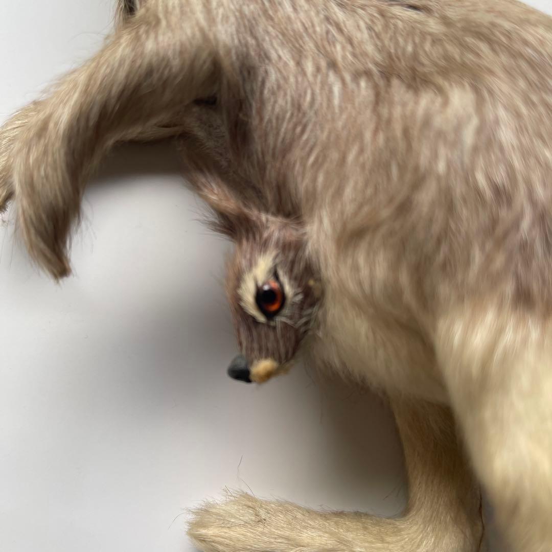 超リアル　カンガルー お腹の袋に子供　繊細な工芸品 全長16㎝　高さ18㎝