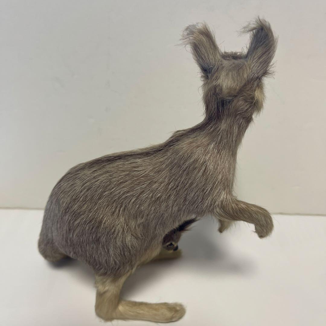 超リアル　カンガルー お腹の袋に子供　繊細な工芸品 全長16㎝　高さ18㎝