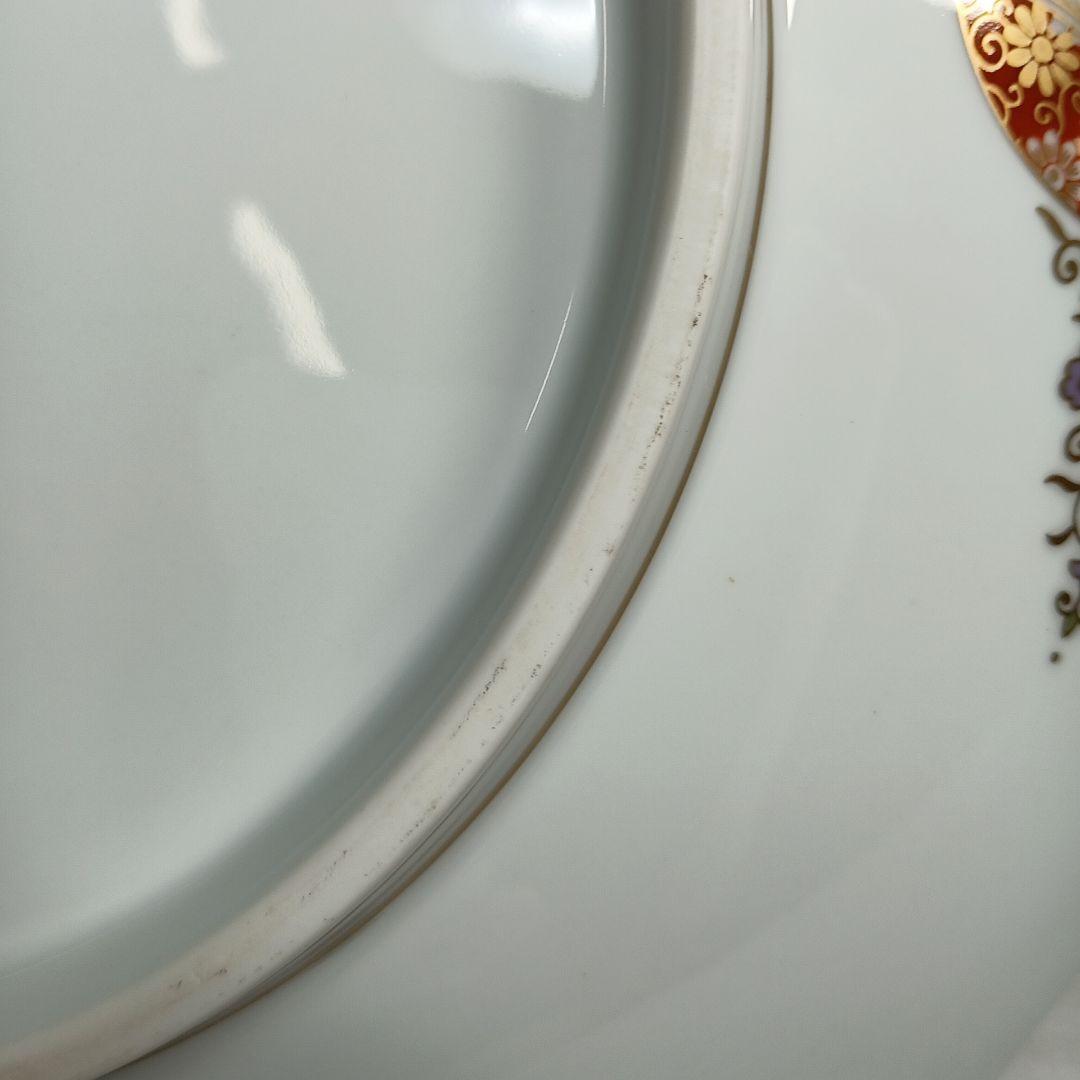 前畑陶器 庫山窯 金彩七宝紋尺一輪花 飾り皿 大皿