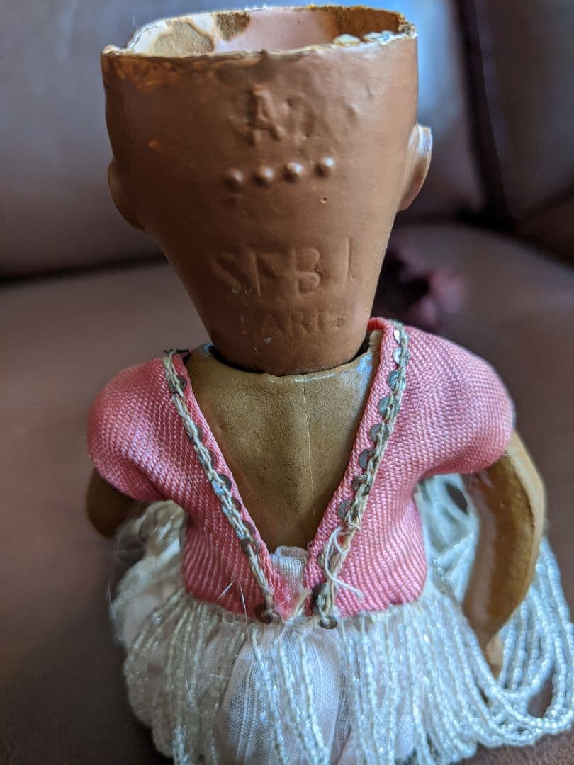 最終　レア!アンティークビスクドールSFBJキャラクタードール可愛いフラガール