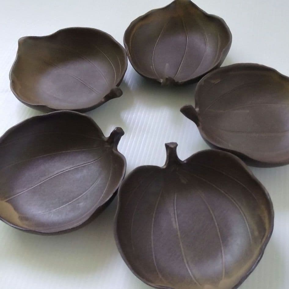 田中恒子 TSUNE ツネ 葉皿 葉型 木の葉 小皿 中皿 小鉢 和食器 5客揃