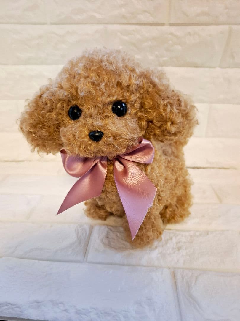ぬいぐるみ、犬トイプードル、ティーカップ、子犬、ハンドメイド、オリジナル、リアル