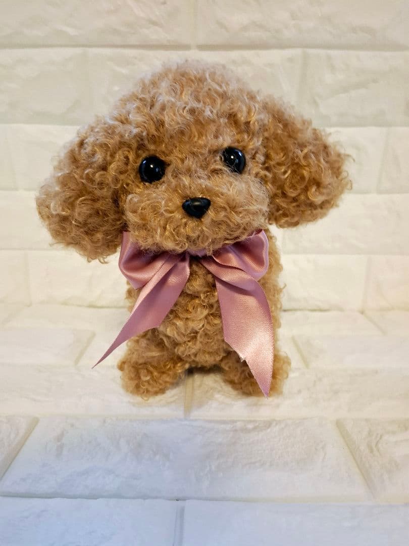 ぬいぐるみ、犬トイプードル、ティーカップ、子犬、ハンドメイド、オリジナル、リアル
