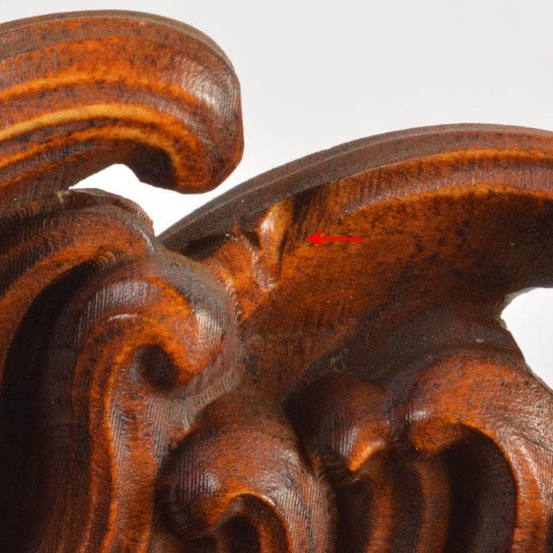 中国　唐木紫檀製　蓮花彫　茶托　5客　M　6751E