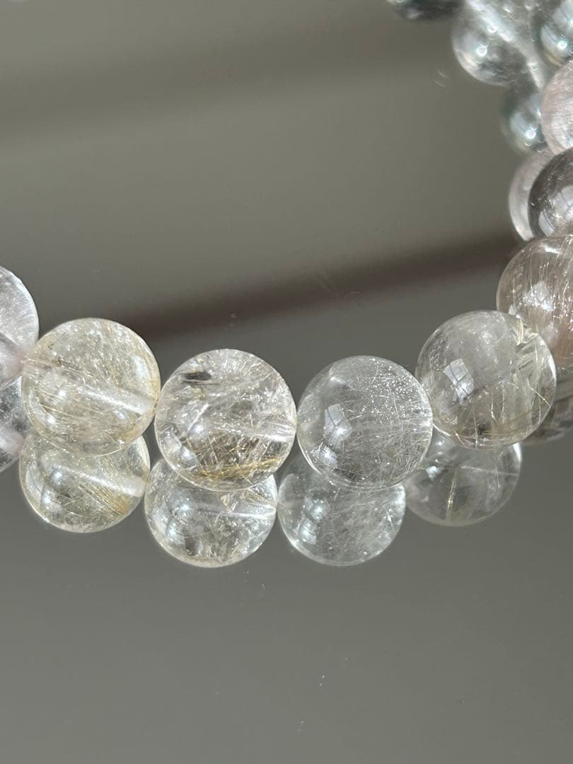 【虹入り・透明感】シルバールチルクォーツ 10mm (内径18cm)