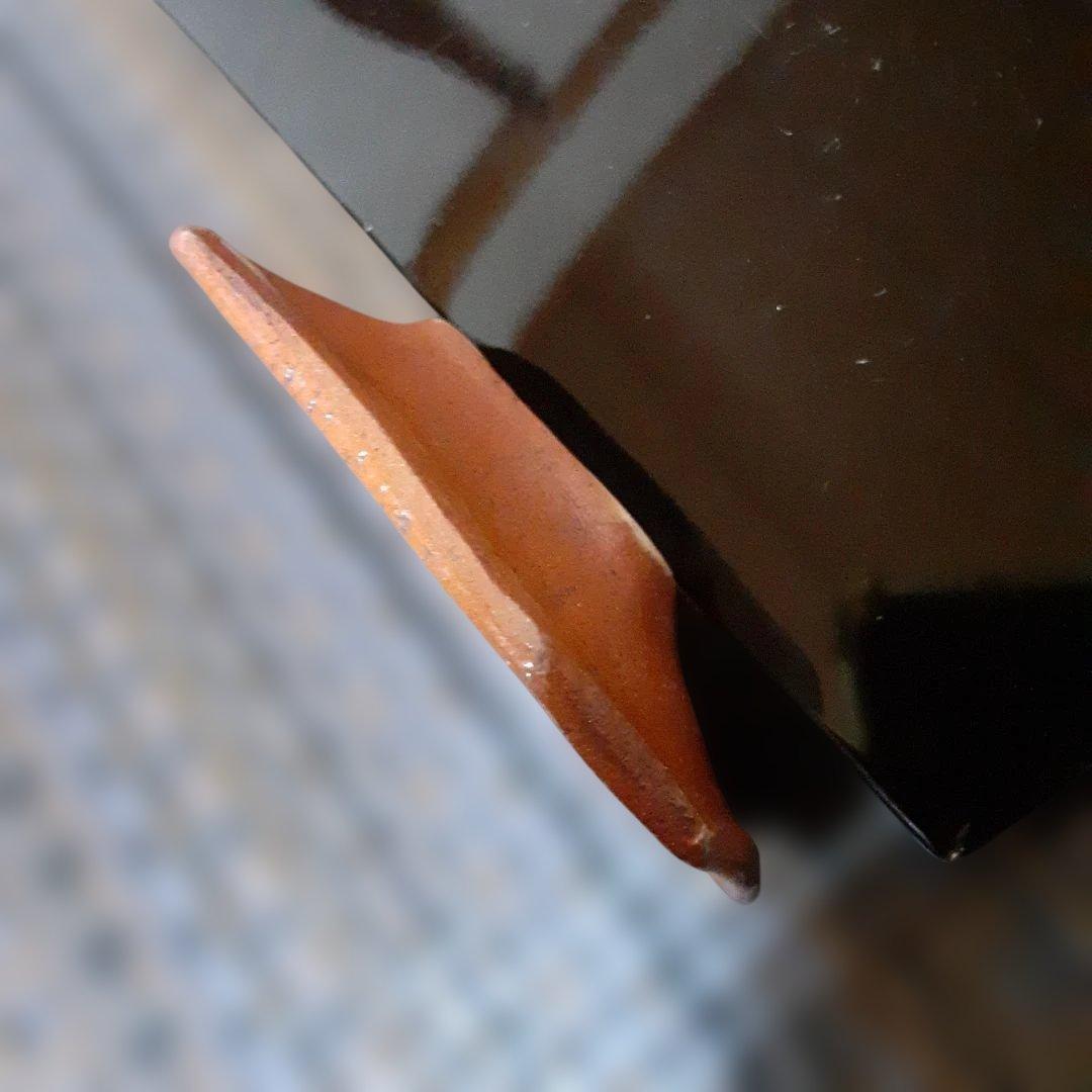 江戸骨董隅切長方豆皿有名「霞晴山」銘京楽焼/手描大根変形皿モース·ボストン美術館