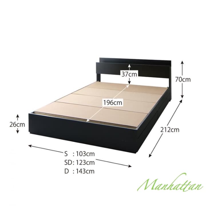 シングルサイズ 収納付きベッド ベット ベッドフレームのみ 北欧家具