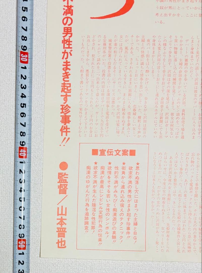 希少 当時物 1972.12 痴漢３６５ 東京興映 山本晋也監督 ポスター