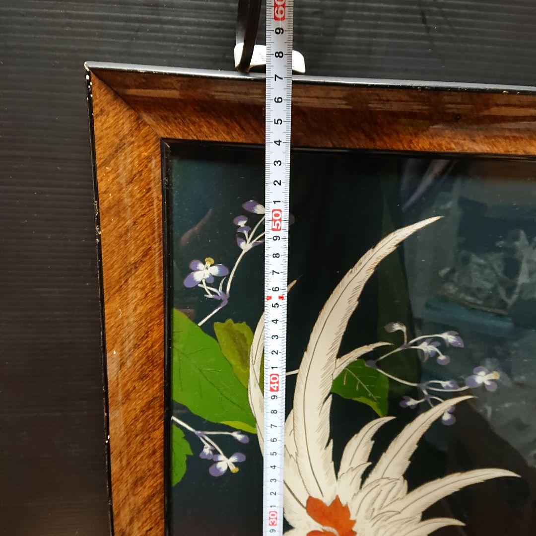 鳥の絵、中国彫アンティーク