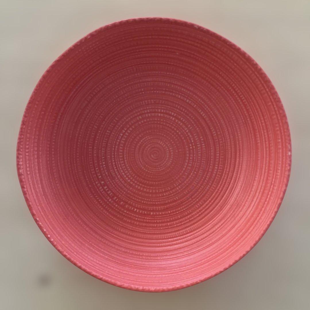 白山陶器　うず潮　取皿　16㎝　朱色　黄色　群青