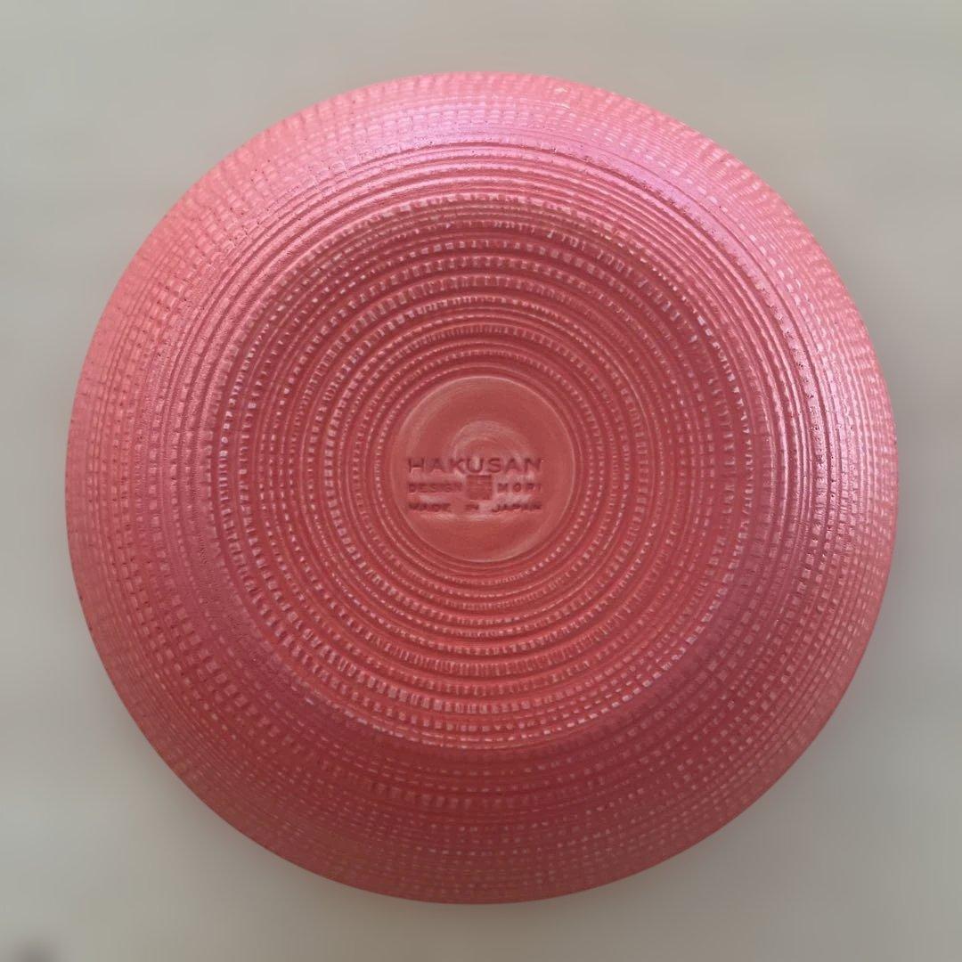 白山陶器　うず潮　取皿　16㎝　朱色　黄色　群青