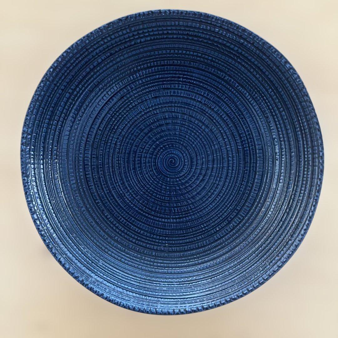 白山陶器　うず潮　取皿　16㎝　朱色　黄色　群青