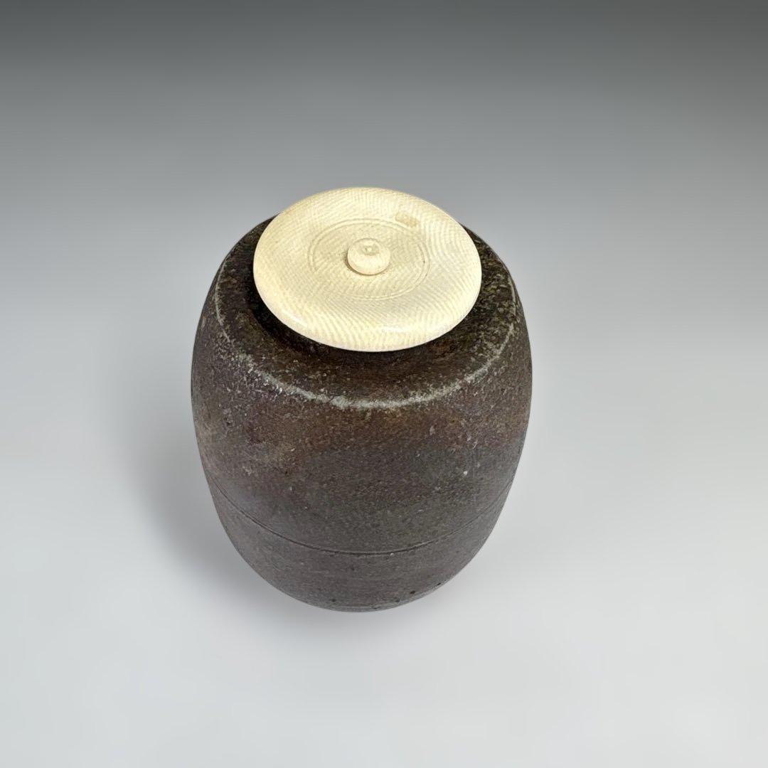 【茶道具】信水造　丹波茶入（共箱）★送料込★