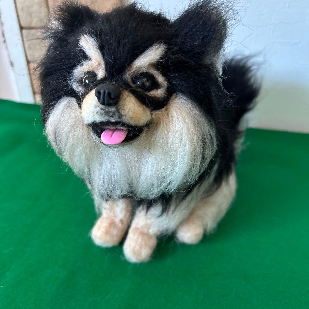 羊毛フェルト　ブラックタンポメラニアン　BTS テテ　ヨンタン風