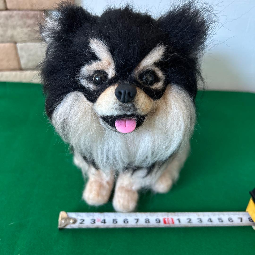 羊毛フェルト　ブラックタンポメラニアン　BTS テテ　ヨンタン風