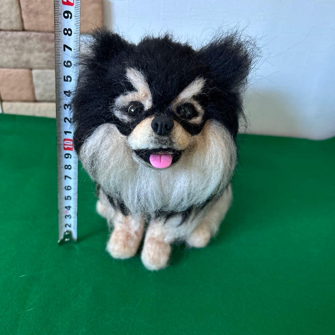 羊毛フェルト　ブラックタンポメラニアン　BTS テテ　ヨンタン風