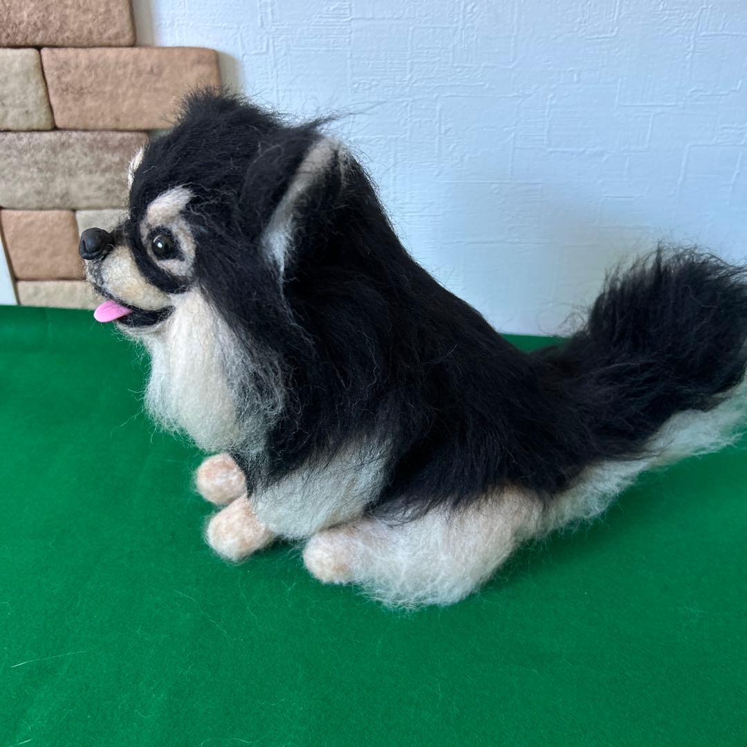 羊毛フェルト　ブラックタンポメラニアン　BTS テテ　ヨンタン風