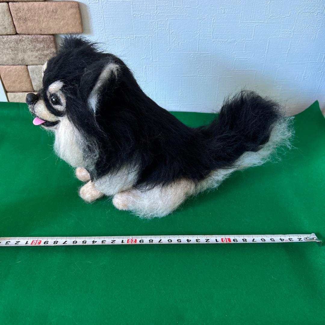 羊毛フェルト　ブラックタンポメラニアン　BTS テテ　ヨンタン風