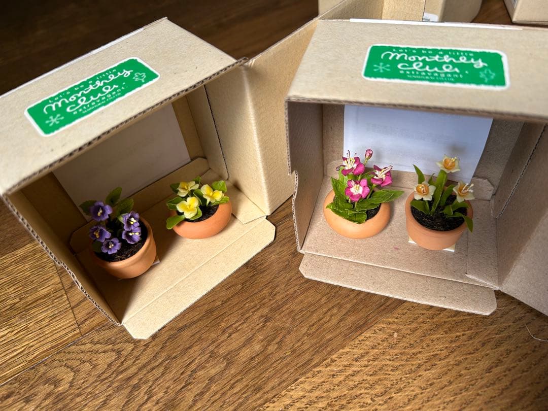 ミニチュアフラワー クレイ小花 千趣会マンスリークラブ 24鉢 未使用