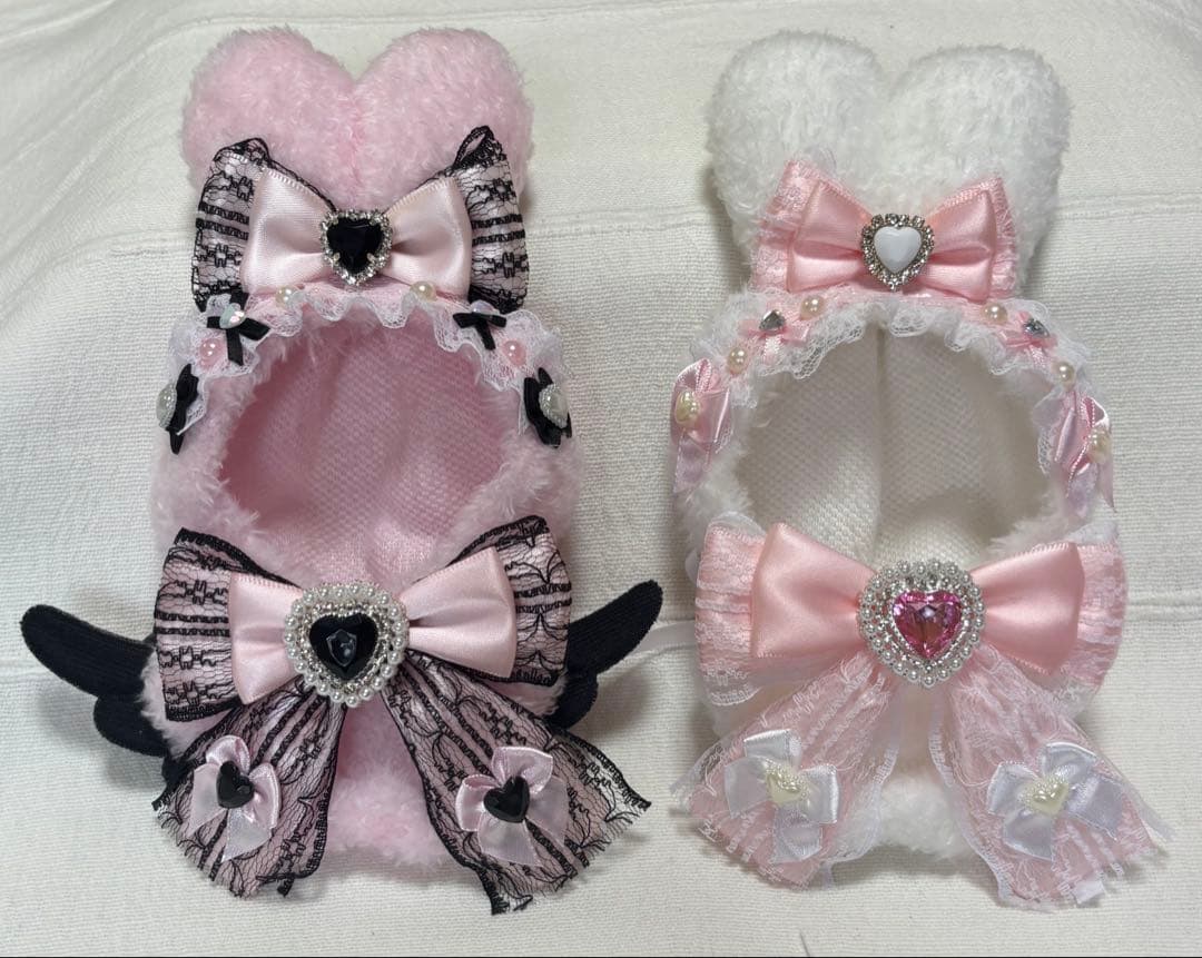 ちびぐるみ　ぬい服　11cm　うさ耳　２着セット　ピンク