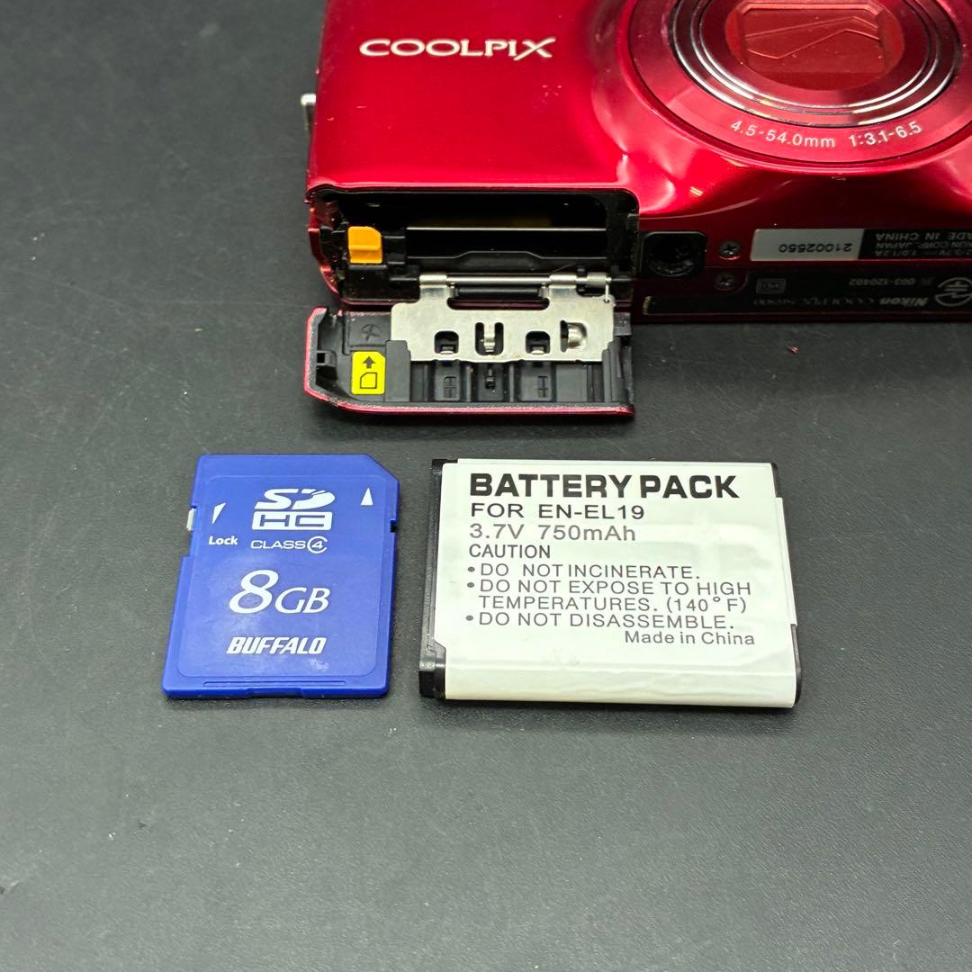【動作OK】Nikon Coolpix S6500 赤 コンパクトデジタルカメラ