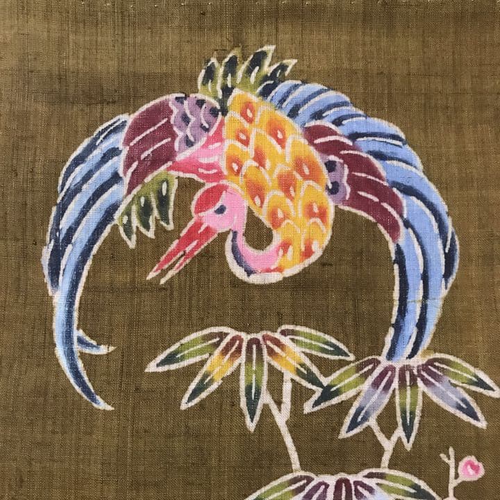 手染め紅型　タペストリー