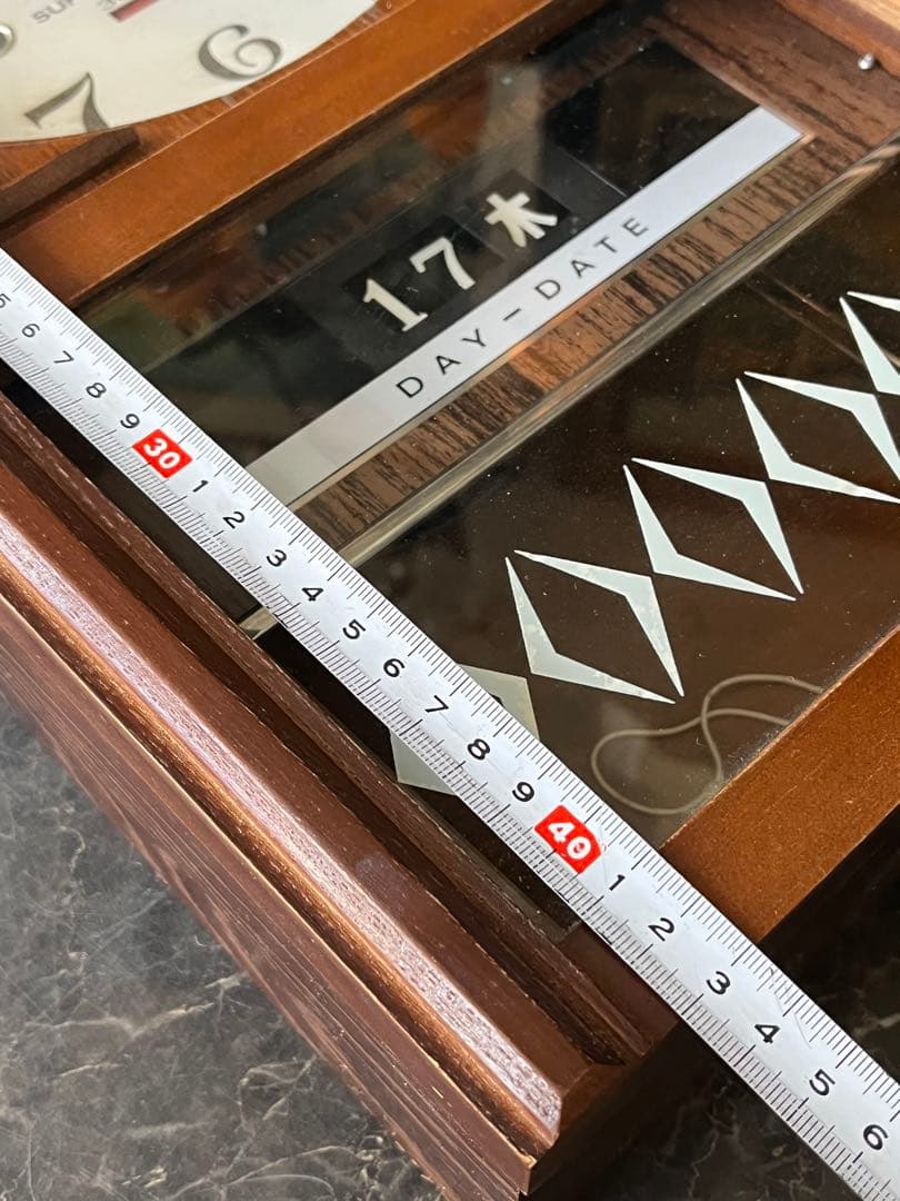 シチズン日付時計、ケヤキレトロ柱時計、ゼンマイ振り子時計、ケヤキの高級柱時計