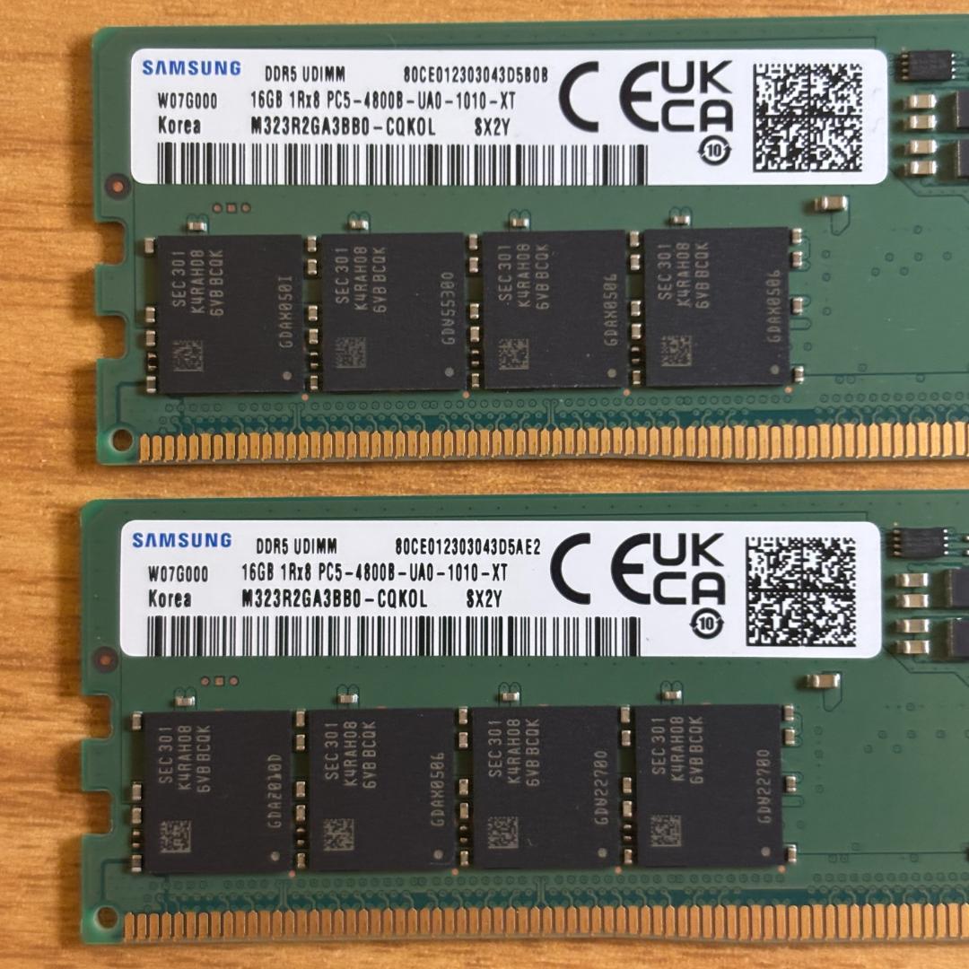 メモリ 32GB(16GB×2) DDR5-4000MHz