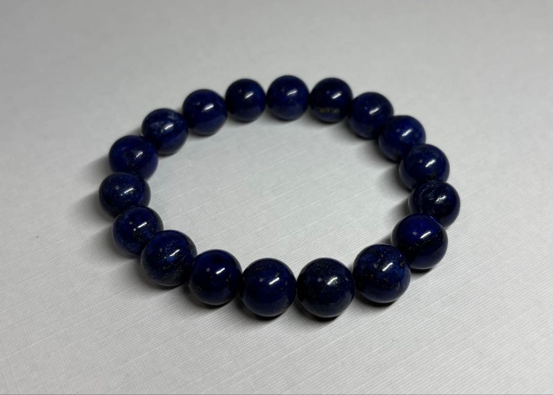 聖宝 天然ラピスラズリ ブレスレット⑤（１０ｍｍ珠）径１６cm（鑑別書付き）