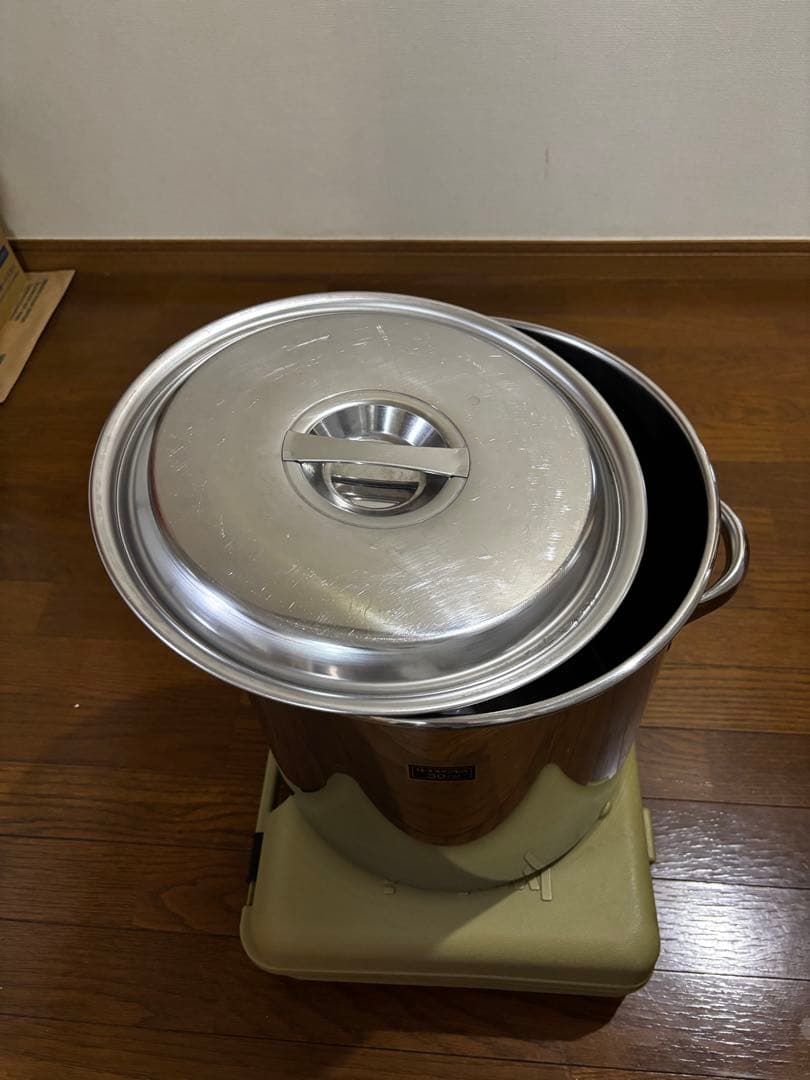 中古　18.8ステンレス製　20L寸胴鍋 蓋付き
