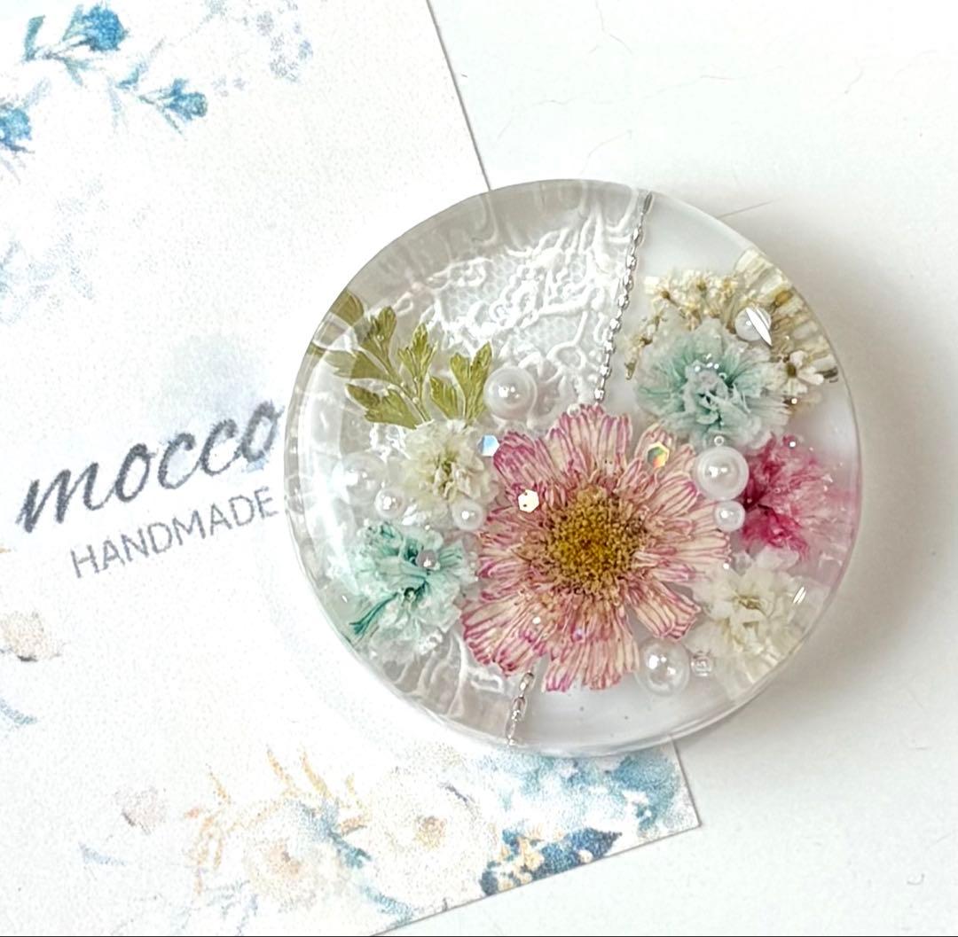 レジンヘアゴム ポニーフック　ドライフラワー　No.332