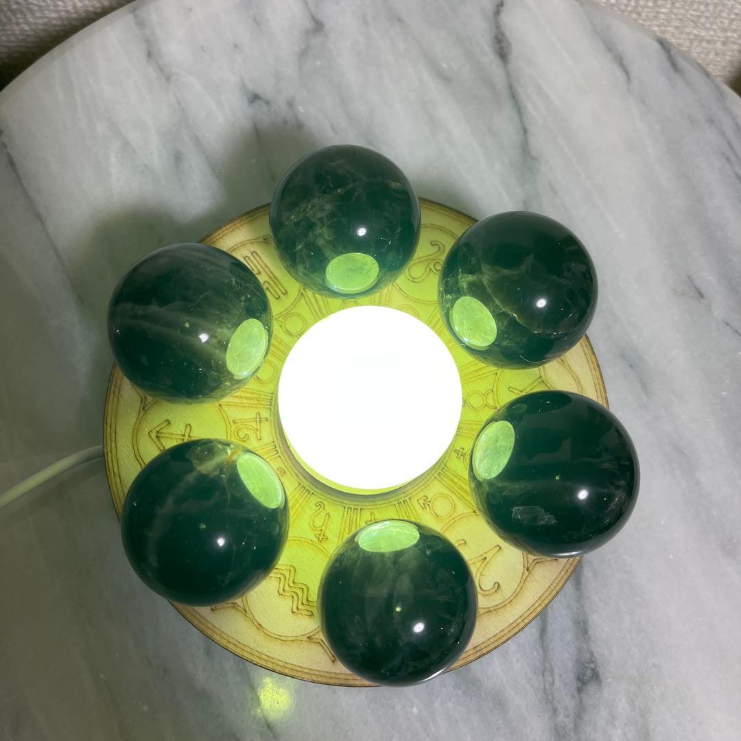 【セット販売】スフィア（モリオン　シトリン）　七星陣　光るUSB台座つき