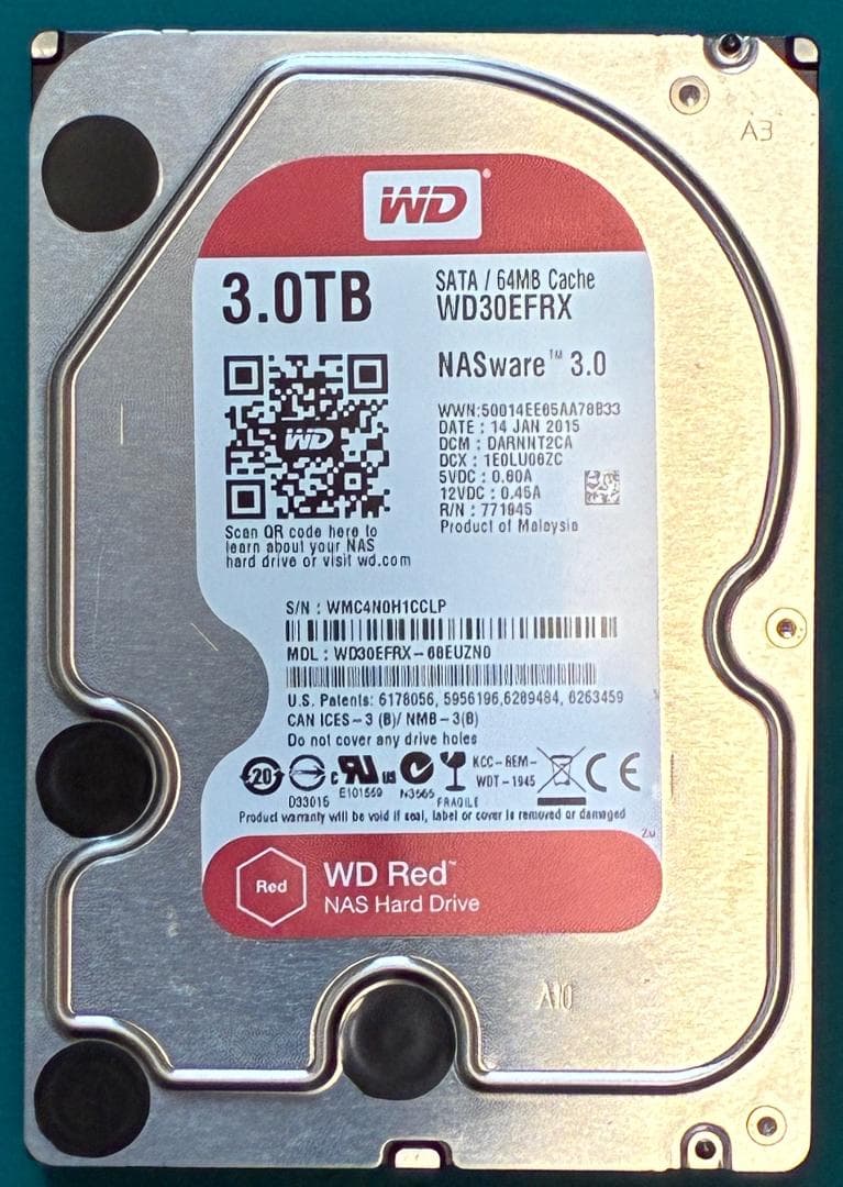 WESTERN DIGITAL 3.5内蔵HDD 3TB AVコマンド対応 ⑧