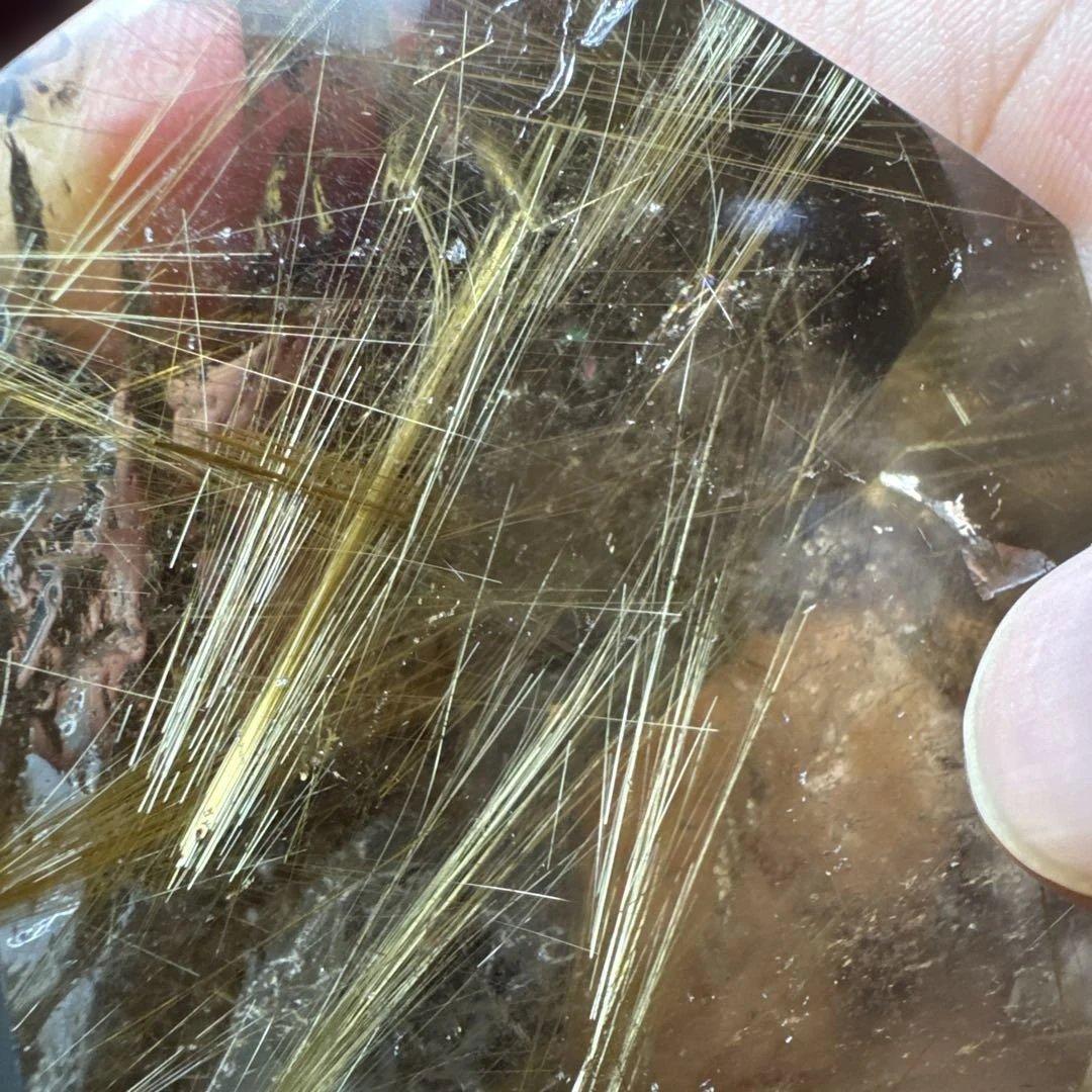 高品質ゴールドルチルポイント 195g 金運 開運 原石